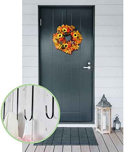 Hotop 15 Inch Black Wreath Hangers 2 Pieces
