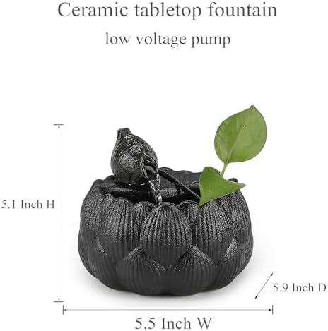 Ceramic Tabletop Fountain for Indoor and Outdoor Use