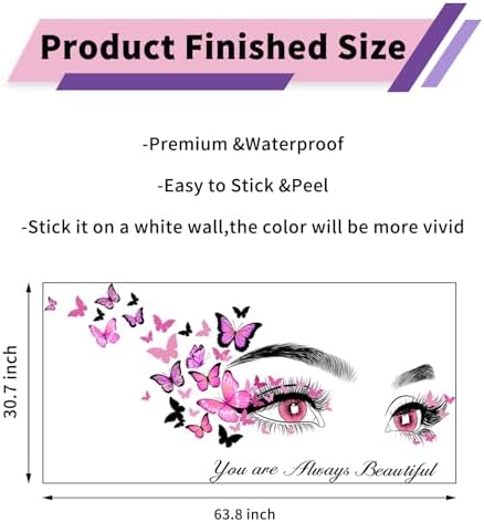 Beautiful Eyelash Butterfly Wall Stickers for Bedroom Decor