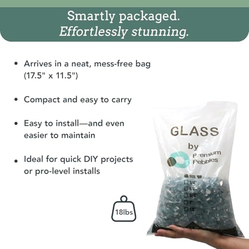 Premium Fire Glass for Fire Pit - Aqua Blue 05 Inch 18 Lbs