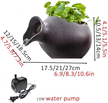 JKGHK Pond Spitters for Small Ponds Open Top Ceramic Water Fountain