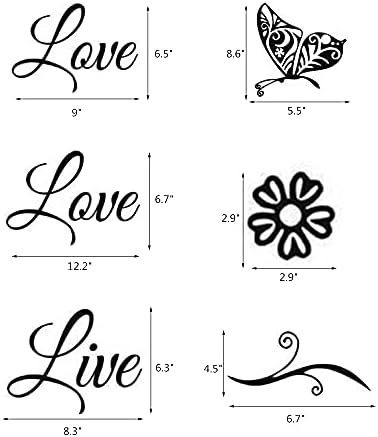 Live Love Laugh Wall Sticker Set Family Inspirational Decals 18x39 Black