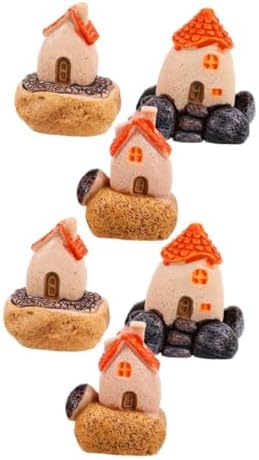 IMIKEYA 6pcs Miniature Resin House Decor for Fairy Gardens