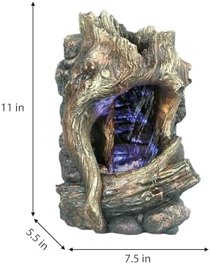Hi-Line Gift Ltd Tree Trunk Waterfall LED Fountain Beige