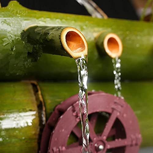 Yellow 40cm Solar Powered Bamboo Fountain for Garden
