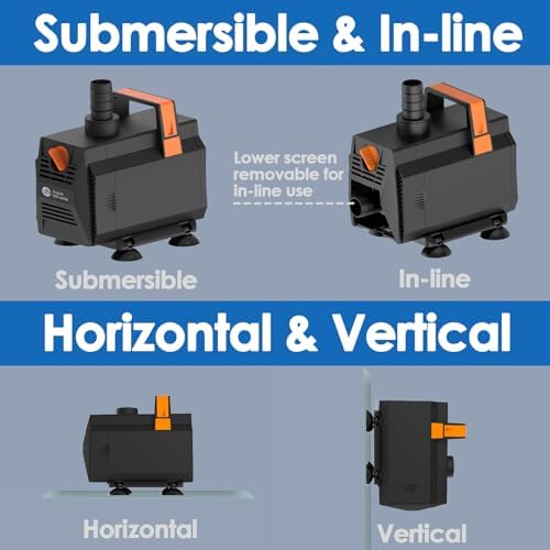AquaMiracle 1200GPH Submersible Pond Pump with Flow Control