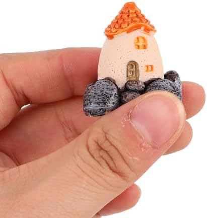 3pcs Miniature House Resin Decorations for Garden and Terrarium