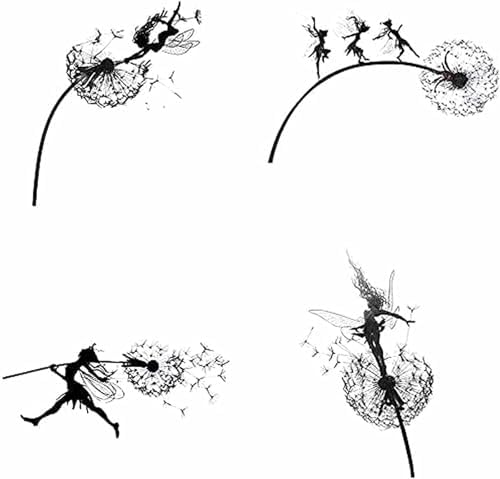 Dandelion Fairy Wind Sculpture Set of 4 Silver