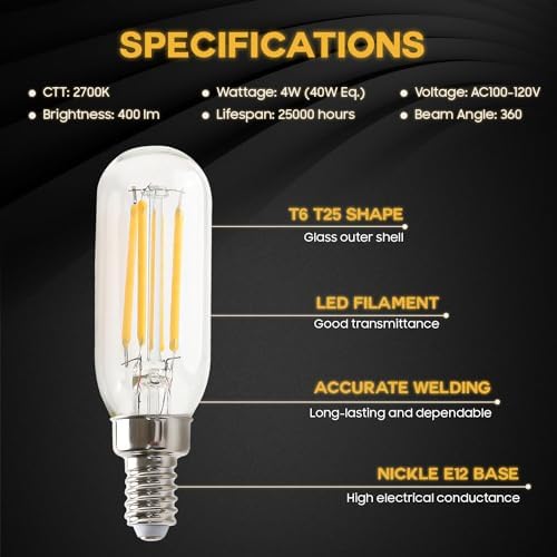 Seentech Dimmable E12 LED Bulb 4W 40W Equivalent 6-Pack