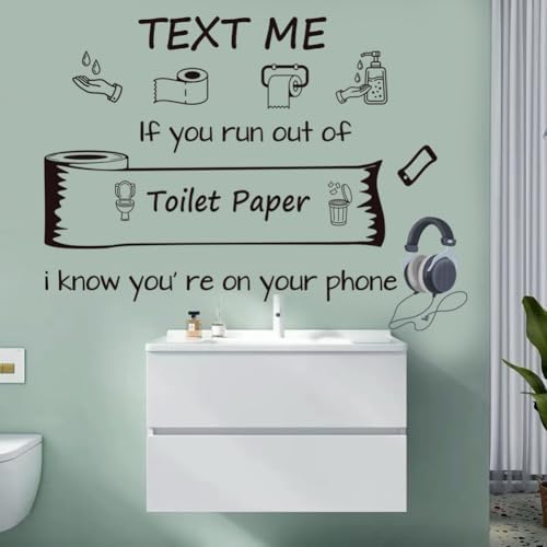 Bathroom Wall Decals Funny Quote Toilet Paper Art Vinyl Sticker