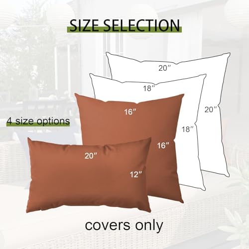Metliv Red 12x20 Inch Waterproof Lumbar Pillow Cover for Outdoor Furniture