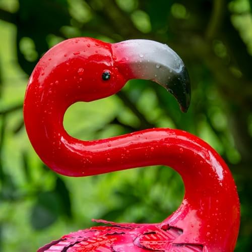 XONOR Red Flamingo Outdoor Statues Set of 2