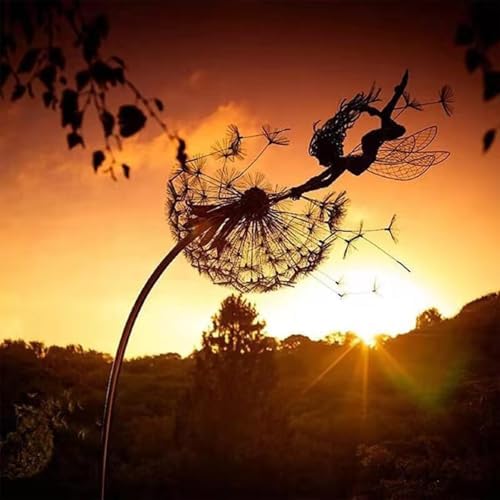 Dandelion Fairy Wind Sculpture Set of 4 Silver