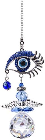 YU FENG Blue Evil Eye Crystal Angel Suncatcher