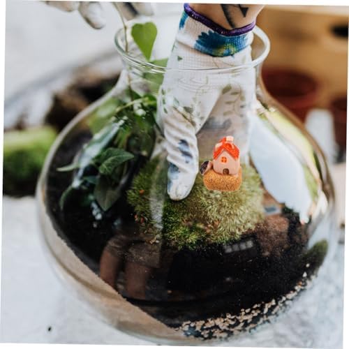 Cabilock 6pcs Mini Resin Fairy House Garden Decor