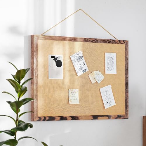Flash Furniture Rustic Linen Memo Board 20x30 Torched Brown