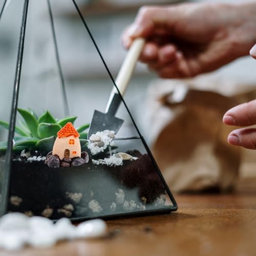 3pcs Miniature House Resin Decorations for Garden and Terrarium