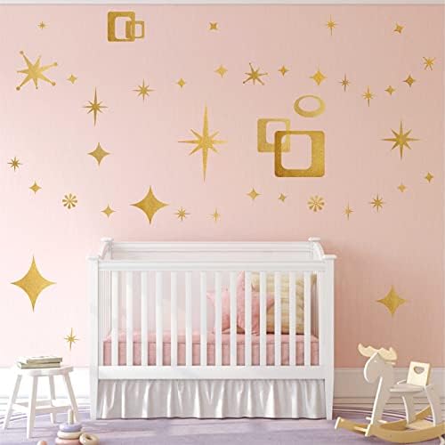 Easma Star Wall Decals Geometric Design Peel and Stick Murals