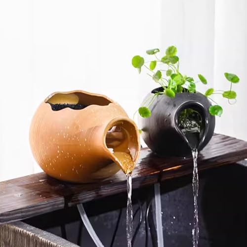 JKGHK Pond Spitters for Small Ponds Open Top Ceramic Water Fountain