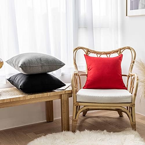 Home Brilliant Waterproof Linen Throw Pillow Covers Set of 4 Black