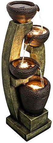 Naturefalls 40 H Modern Outdoor Fountain with LED Light