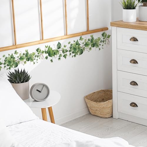4 Pcs Green Leafy Vine Wall Stickers DIY Removable