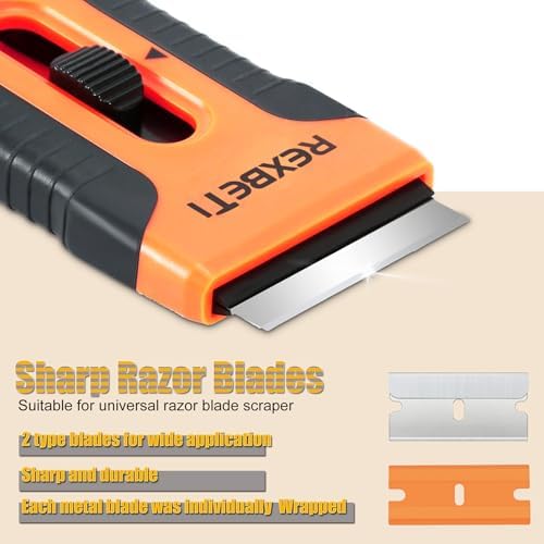 REXBETI Razor Blade Scraper Tool 8 Pack with 240Pcs Blades