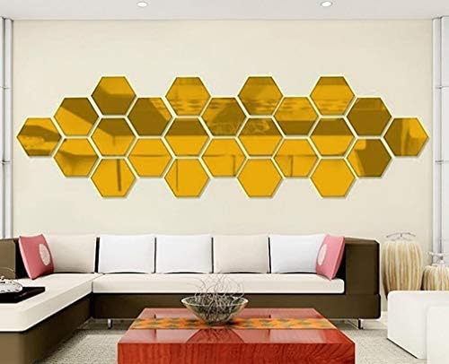 Mirror Wall Stickers 12PCS Hexagon Art Decor