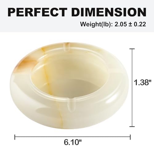 Koville Natural Marble Ashtray Unique Round Design