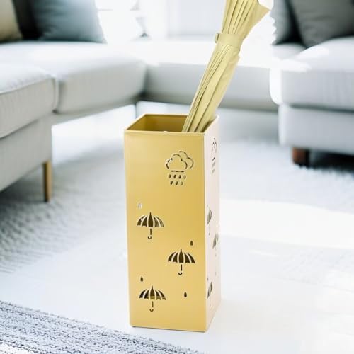 Gold Metal Umbrella Stand with Hollow Clouds Design
