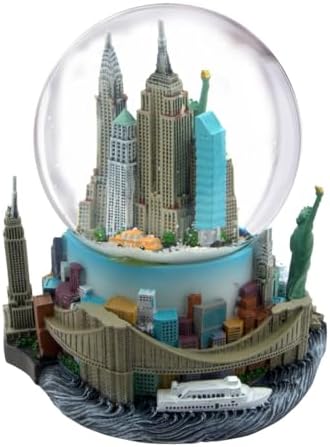 NYC Skyline Snow Globe Musical 6 Inches