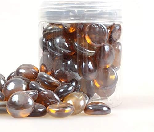 Shiny Stone Light Amber Fire Glass Marbles 17-19mm