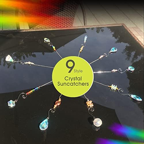 RIFNY Crystal Suncatchers 9 Pack Hanging Decor