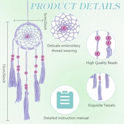 INFUNLY 15PCS Mini Dream Catcher Craft Kit for Beginners