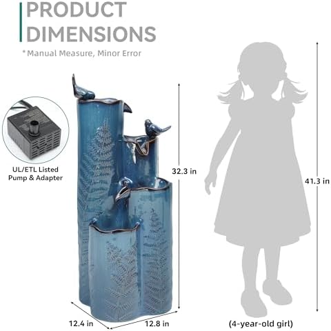 32 Tall Water Fountain Outdoor with LED Light