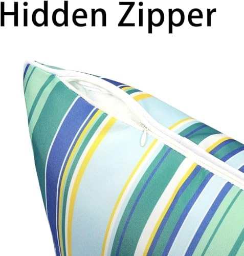 Enipate Outdoor Throw Pillows Set of 2 18x18 Striped Water Resistant