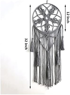 Handmade Dream Catcher Tapestry with Tassels 12x32 Inch