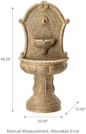 Glitzhome 49 Inch Wall Fountain with LED Light and Pump