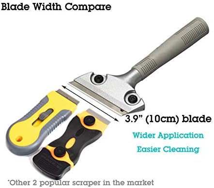 LDS 4 Inch Wide Glass Scraper with 10 Blades and Screw Driver