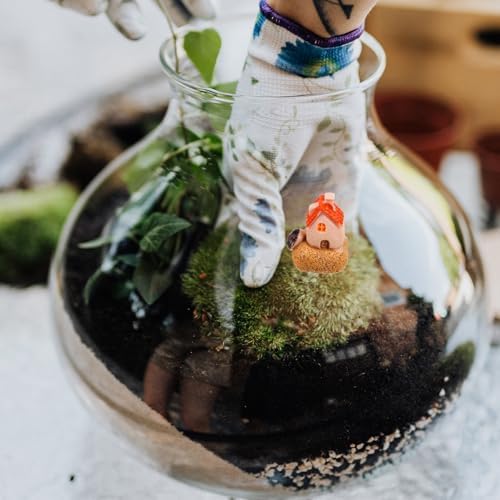 3pcs Miniature House Resin Decorations for Garden and Terrarium