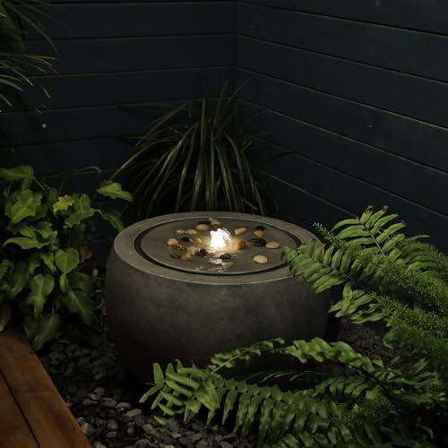 Tankana Garden Bubbler Fountain with Lights and Pump