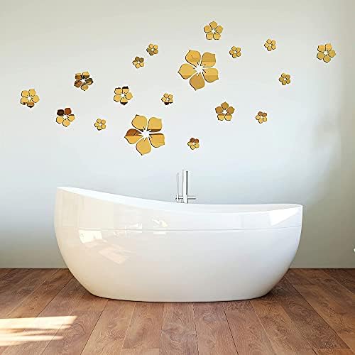 Philbinden Gold 3D Flower Mirror Wall Decor