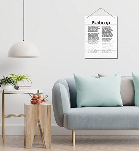 Psalms 91 Christian Inspirational Wall Decor Sign 10x78inch