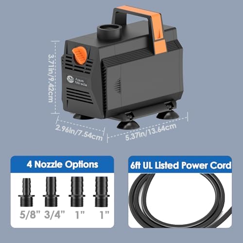 AquaMiracle 600GPH Submersible Pond Pump with Flow Control
