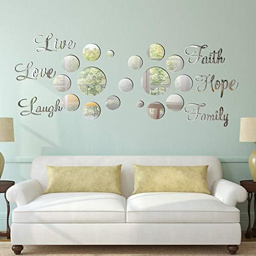 Zonon 3D Acrylic Mirror Wall Decor Stickers