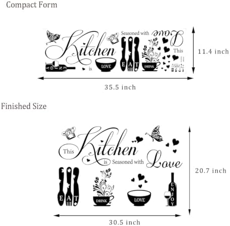 Kitchen Wall Stickers with Quotes and Decorations