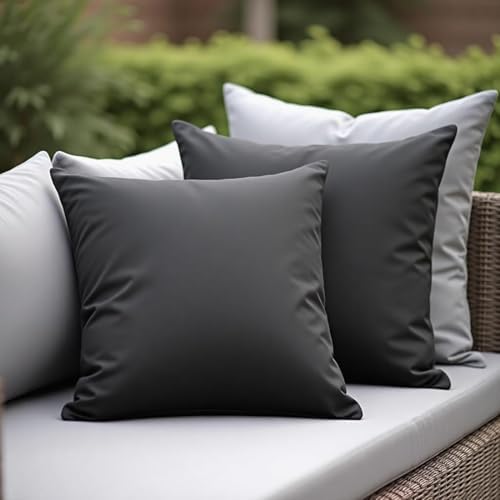 WHATWEARS 18x18 Inch Throw Pillow Set of 2 Black