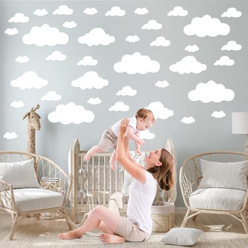 84pcs Big Clouds Wall Decals Removable Stickers