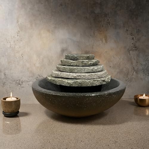Natural Slate Serenity Cairn Tower Water Fountain