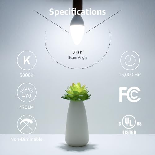 Lepro E12 LED Candelabra Bulbs 3 Pack Daylight White
